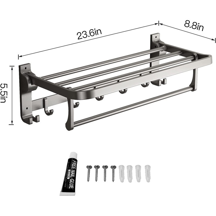 Fold out towel discount rack